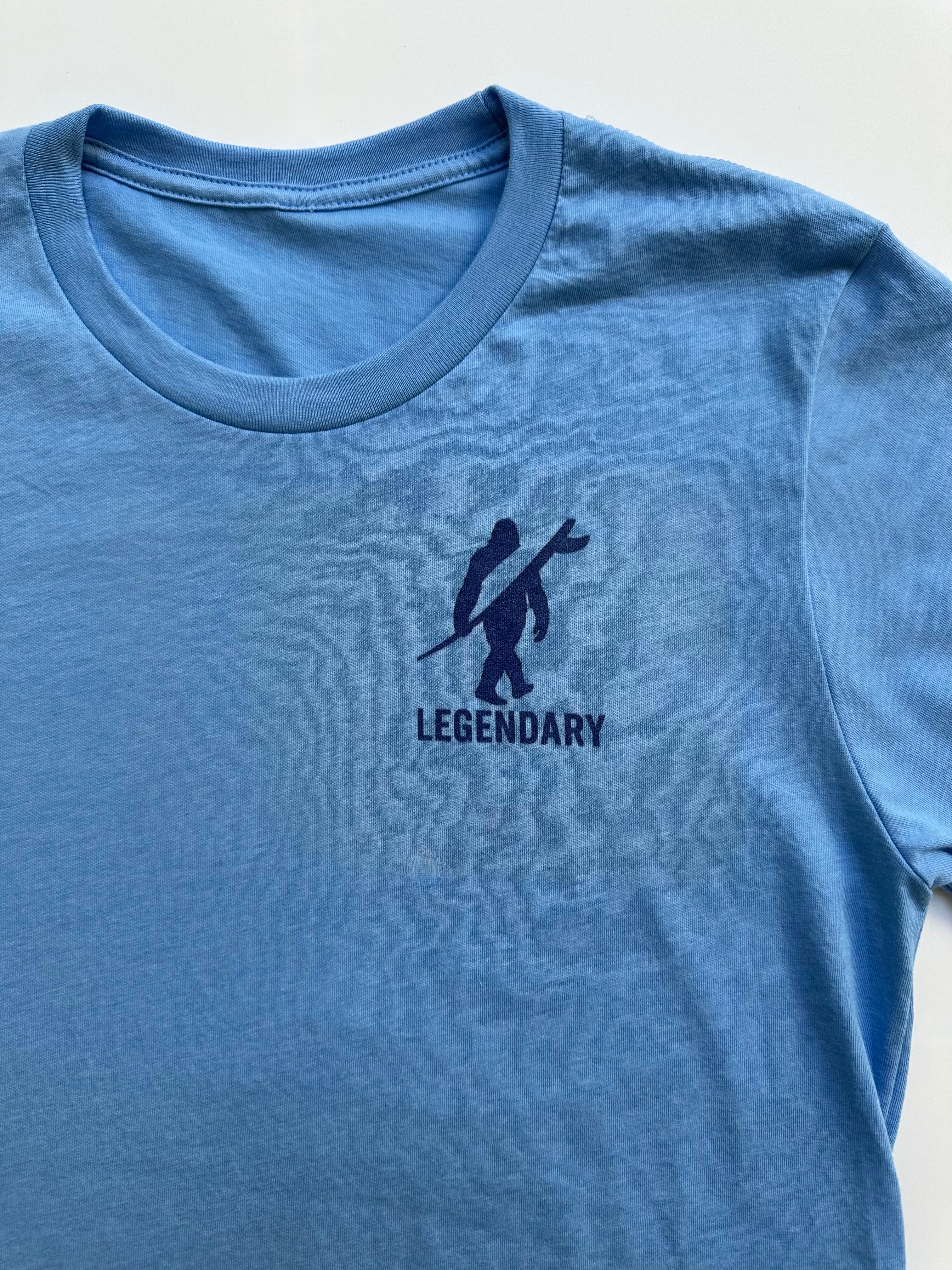 Legendary Bigfoot Blue Surf Tee – Premium Coastal T-Shirt