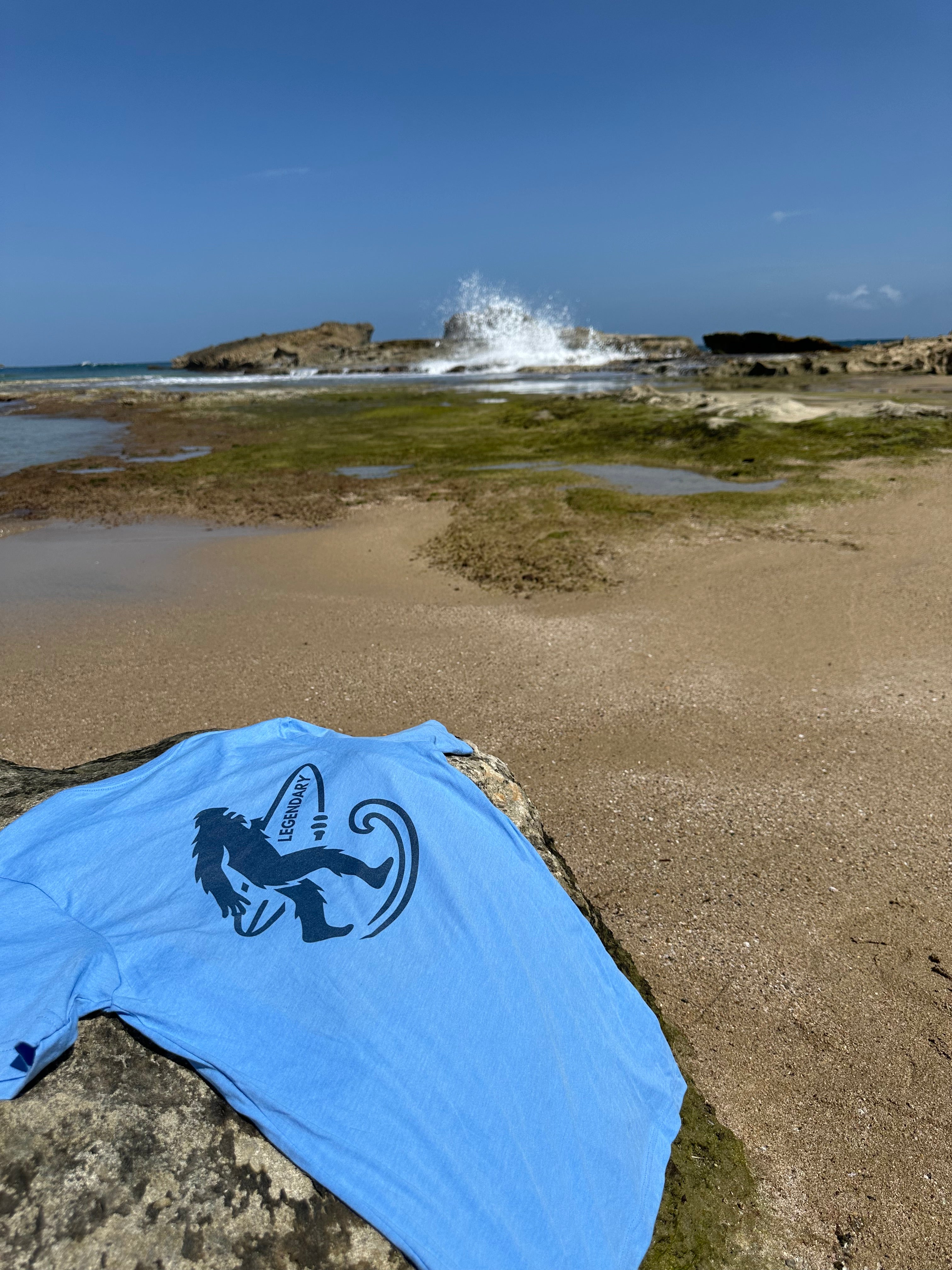 Legendary Bigfoot Blue Surf Tee – Premium Coastal T-Shirt