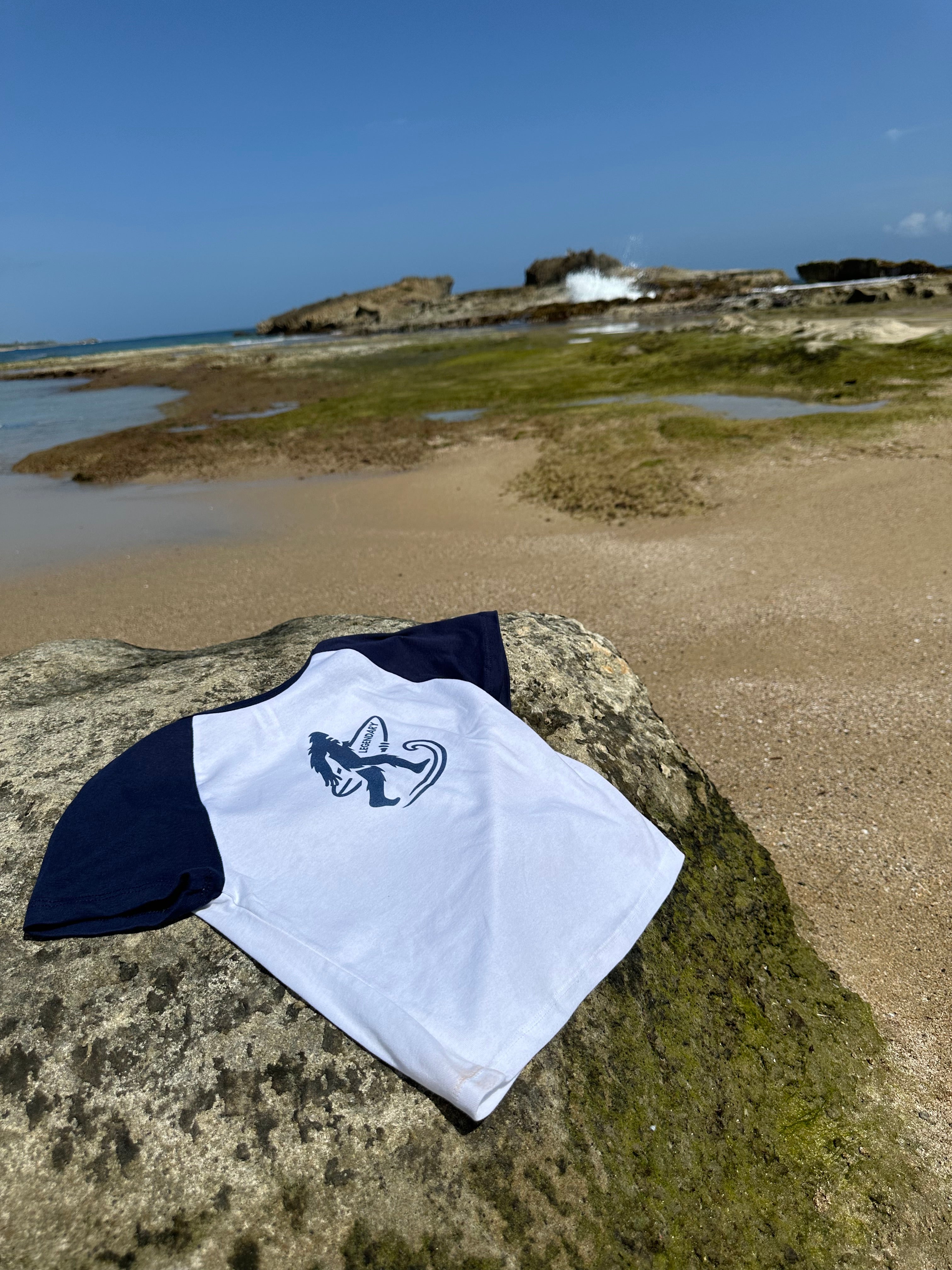 LEGENDARY Women’s Raglan Surf Tee – Fitted Coastal Graphic Shirt