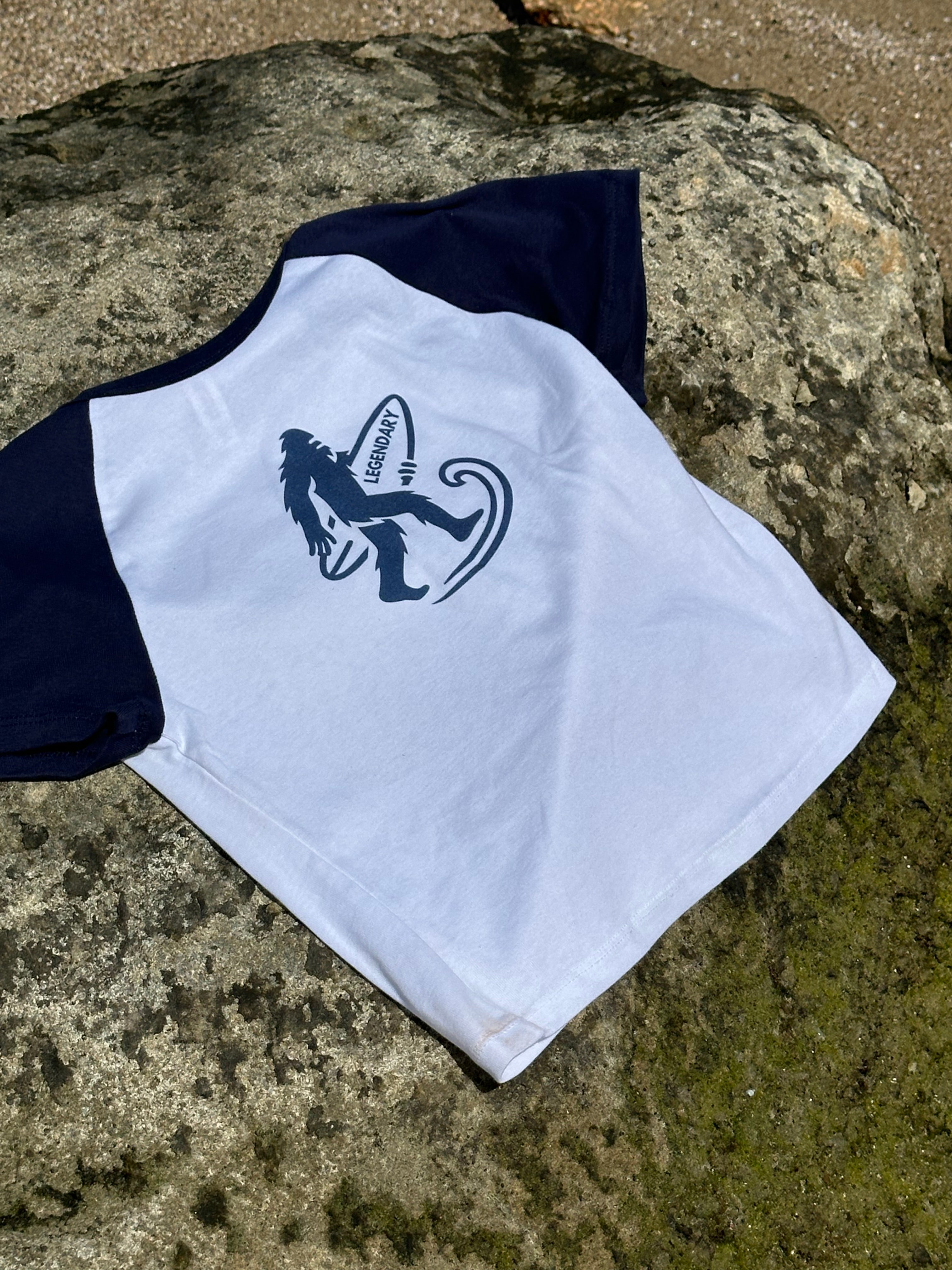 LEGENDARY Women’s Raglan Surf Tee – Fitted Coastal Graphic Shirt
