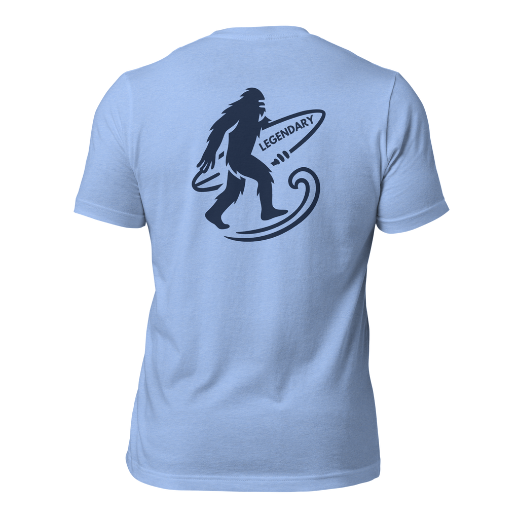 Legendary Bigfoot Blue Surf Tee – Premium Coastal T-Shirt