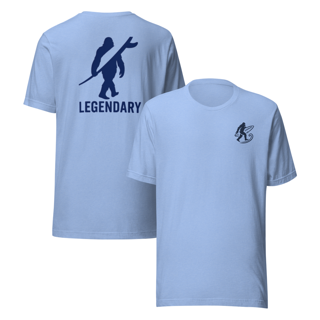 Legendary Bigfoot Blue Surf Tee – Premium Coastal T-Shirt