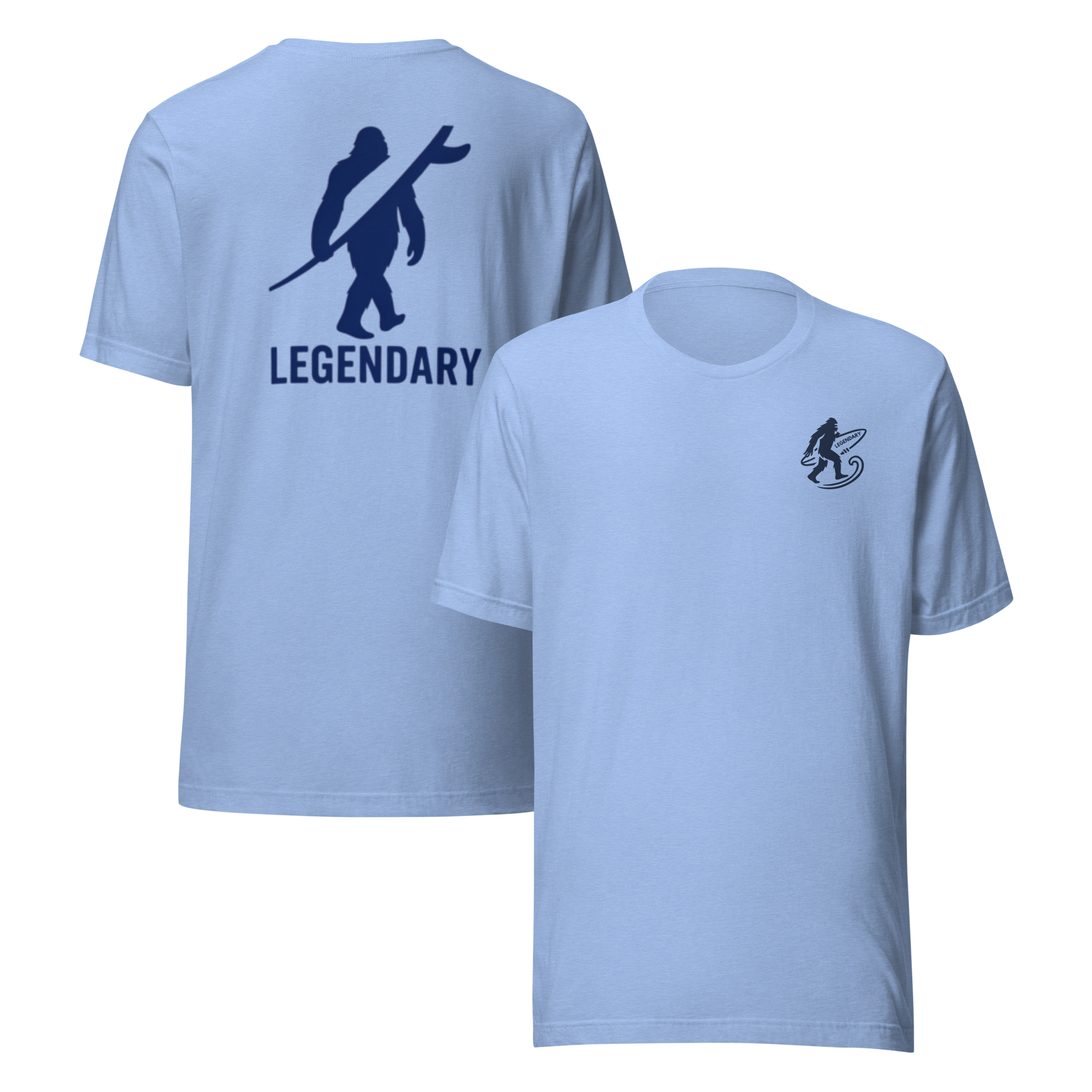 Legendary Bigfoot Blue Surf Tee – Premium Coastal T-Shirt