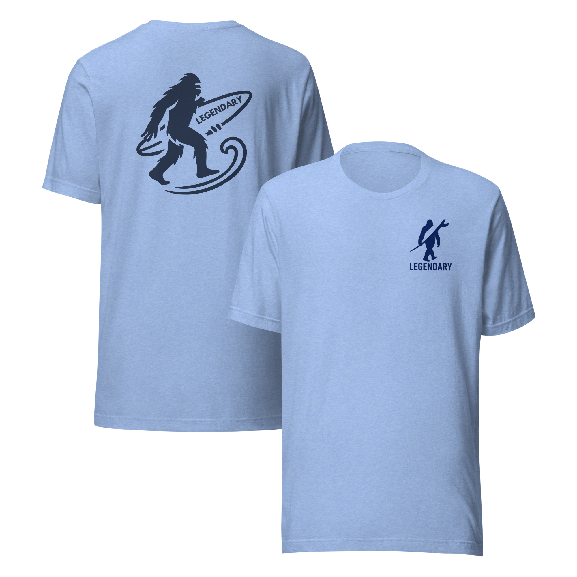 Legendary Bigfoot Blue Surf Tee – Premium Coastal T-Shirt