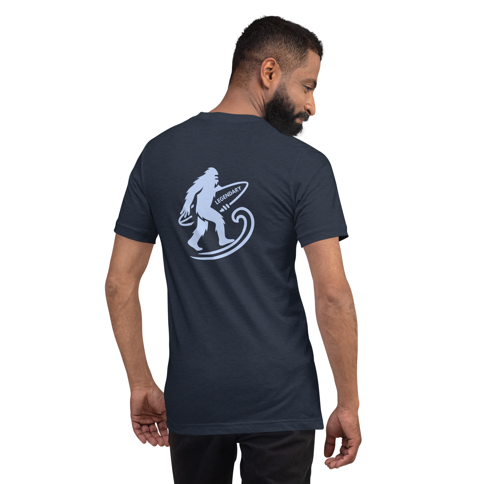 Legendary Bigfoot Navy Surf Tee – Premium Coastal T-Shirt