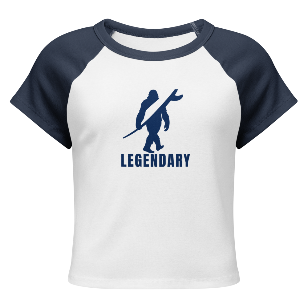 Legendary Women’s Raglan Baby Tee – Navy Blue & White