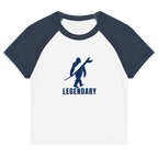 Legendary Women’s Raglan Baby Tee – Navy Blue & White